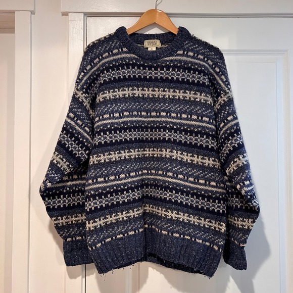 Edward Bryan Other - Vintage Edward Bryan Mens Large Wool Silk Fair Isle Sweater Heavy Thick Nordic